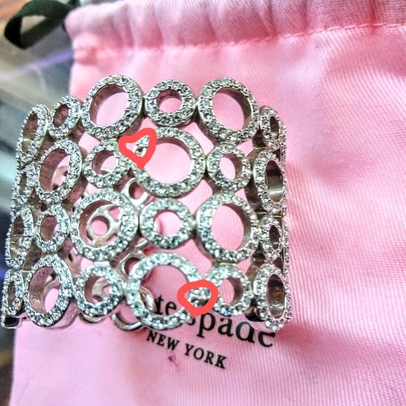 Kate Spade Silver Crystal Delicate Dots Cuff Bracelet - Picture 3 of 4